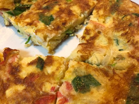 カニカマと長ネギの卵焼き